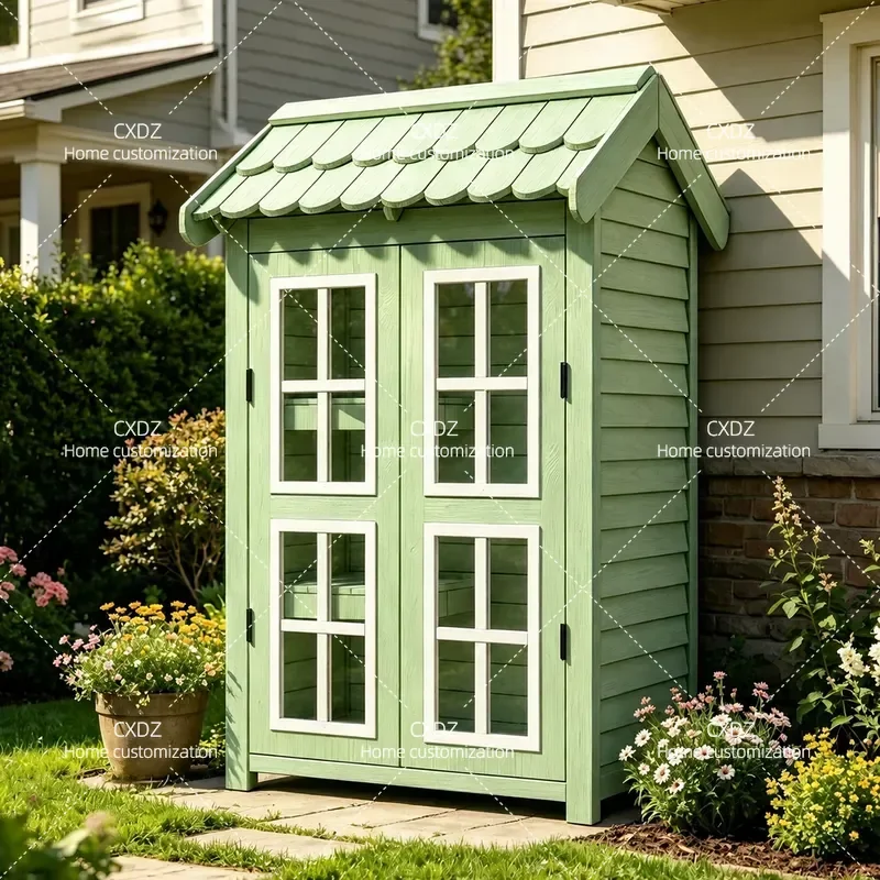 Garden Anticorrosive Wood Tool Storage Locker Outdoor Equipment Shed Log Cabin Sorting Box