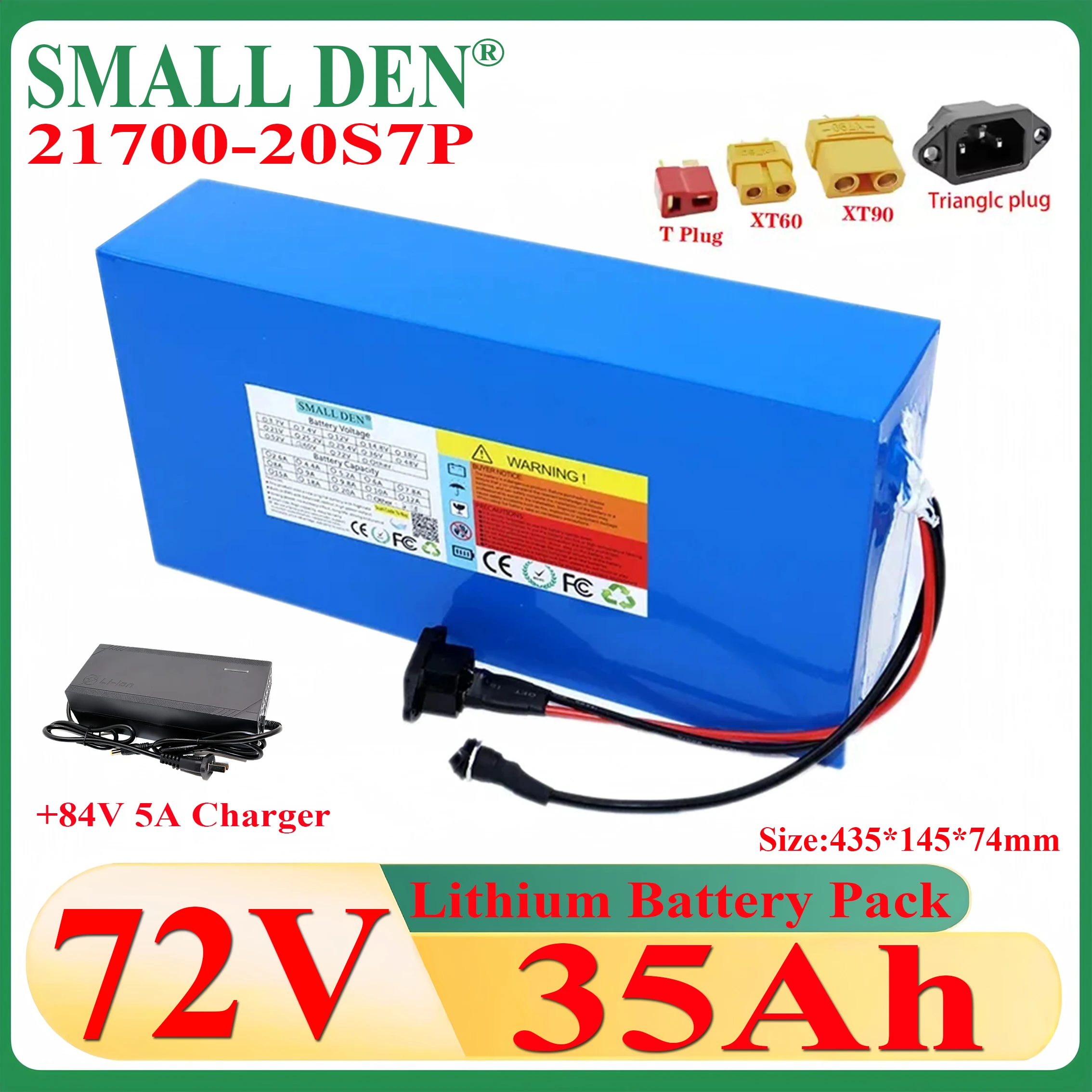 72V 35Ah lithium battery pack 21700 20S7P 0-3500W high-power built-in 50A BMS large capacity power supply+84V 2A 3A 5A charger