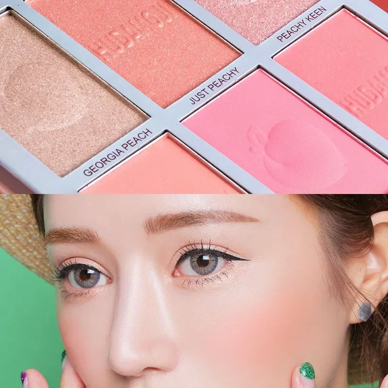 

6 Colors Peach Vigorous Girl Blusher Plate Multicolor Natural Three-Dimensional No Falling Out Lasting Blush Makeup Highlighter