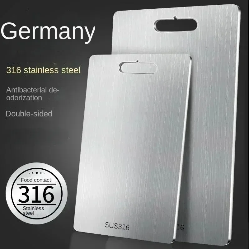 

Stainless Steel Cutting Board - Replaces Wood Chopping Boards, Hygienic & Durable Kitchen Upgrade with Double-Sided Non-Scratch