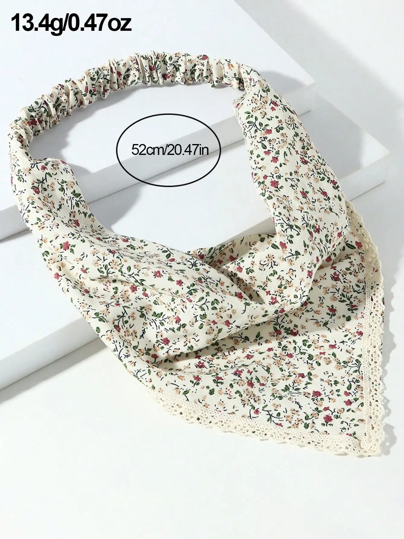 

Женская повязка на голову с цветочным принтом и кружевной отделкой в богемном стиле, мягкий аксессуар для волос
