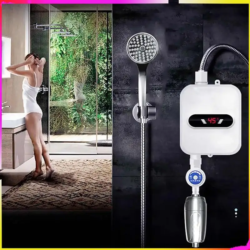 

M04K Instant Water Heater Shower Bathroom Faucet Plug Hot Water Heater 3500W Digital Display For Country House