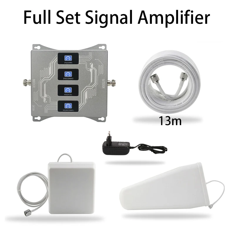 4 bandas Amplificador CDMA UMTS LTE Señal Amplificador Kit de Repetidor de Recepción Móvil 2g 3g 4g 700 850 900 1800 2100