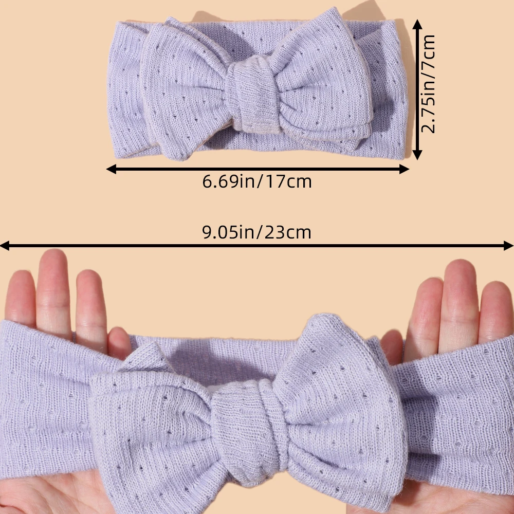 18 Pcs/Lot, Baby Knitted Bow Headbands Double Layered Fabric Bow Turan Headwrap Infant Hair Accessories Newborn Shower Gift