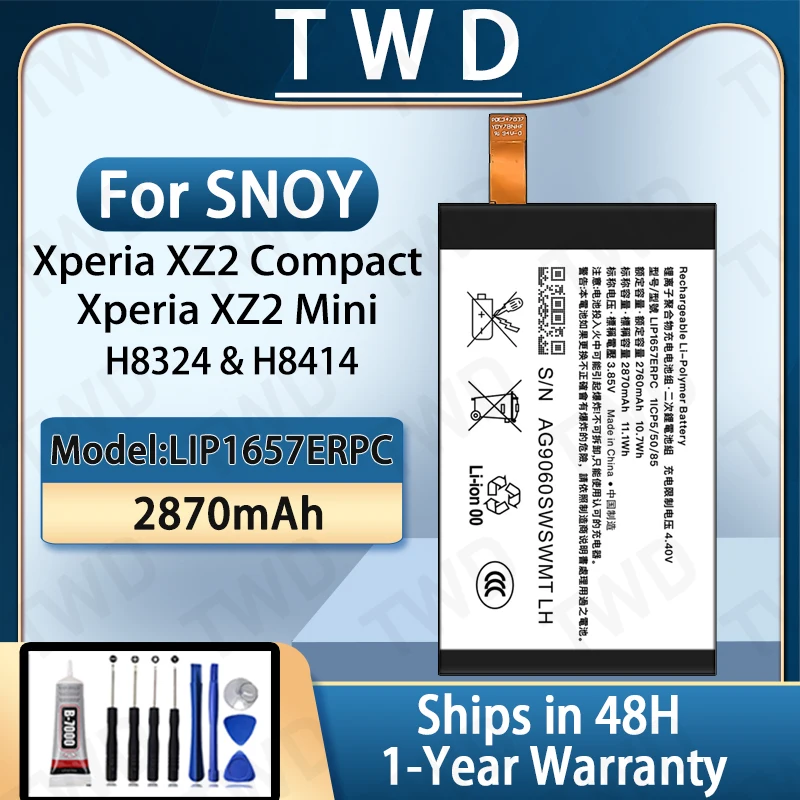 LIP1657ERPC Large capacity 2870mAh Battery For Sony Xperia Xperia XZ2 Compact/Xperia XZ2 Mini Batteries New High Quanlity+Free T