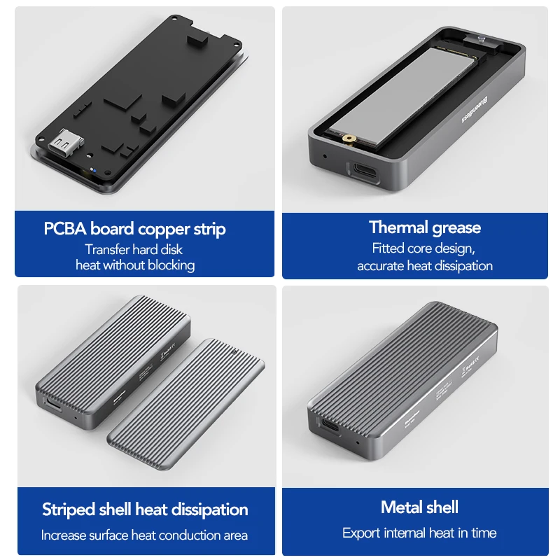 Imagem -06 - Gabinete Adaptador de Driver Rígido Externo Case Ssd tipo c para Usb-a 20gbps Usb 3.2 M.2 Compatível com Janela Mac Linux