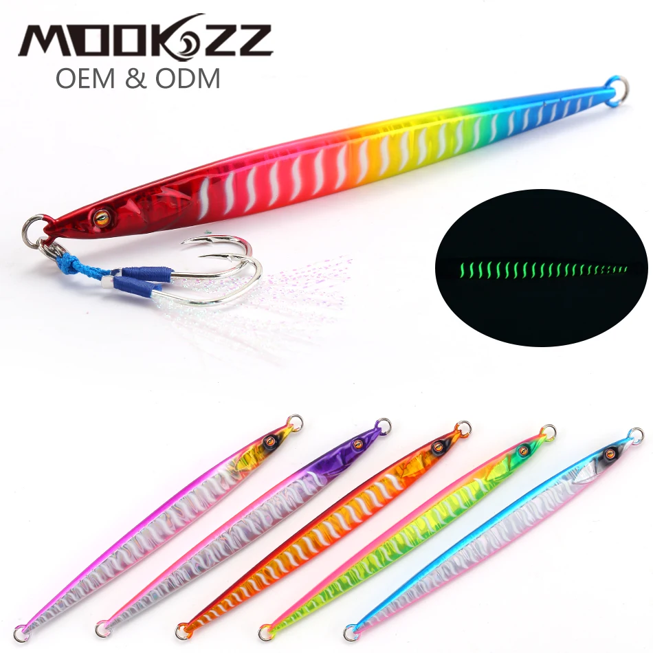 

MOOKZZ Deep-sea Boat Fishing Sardine Slider Jigging Lure Long Speed Jigjing 100g 120g 150g 200g 250g