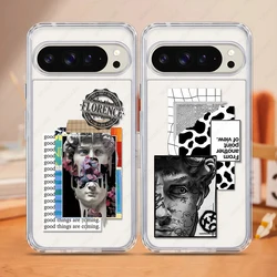 2 in 1 PC+TPU Protective Case For Google Pixel 9 8A 7 6 Pro Shockproof Bumper Cover Artistic Aesthetics David