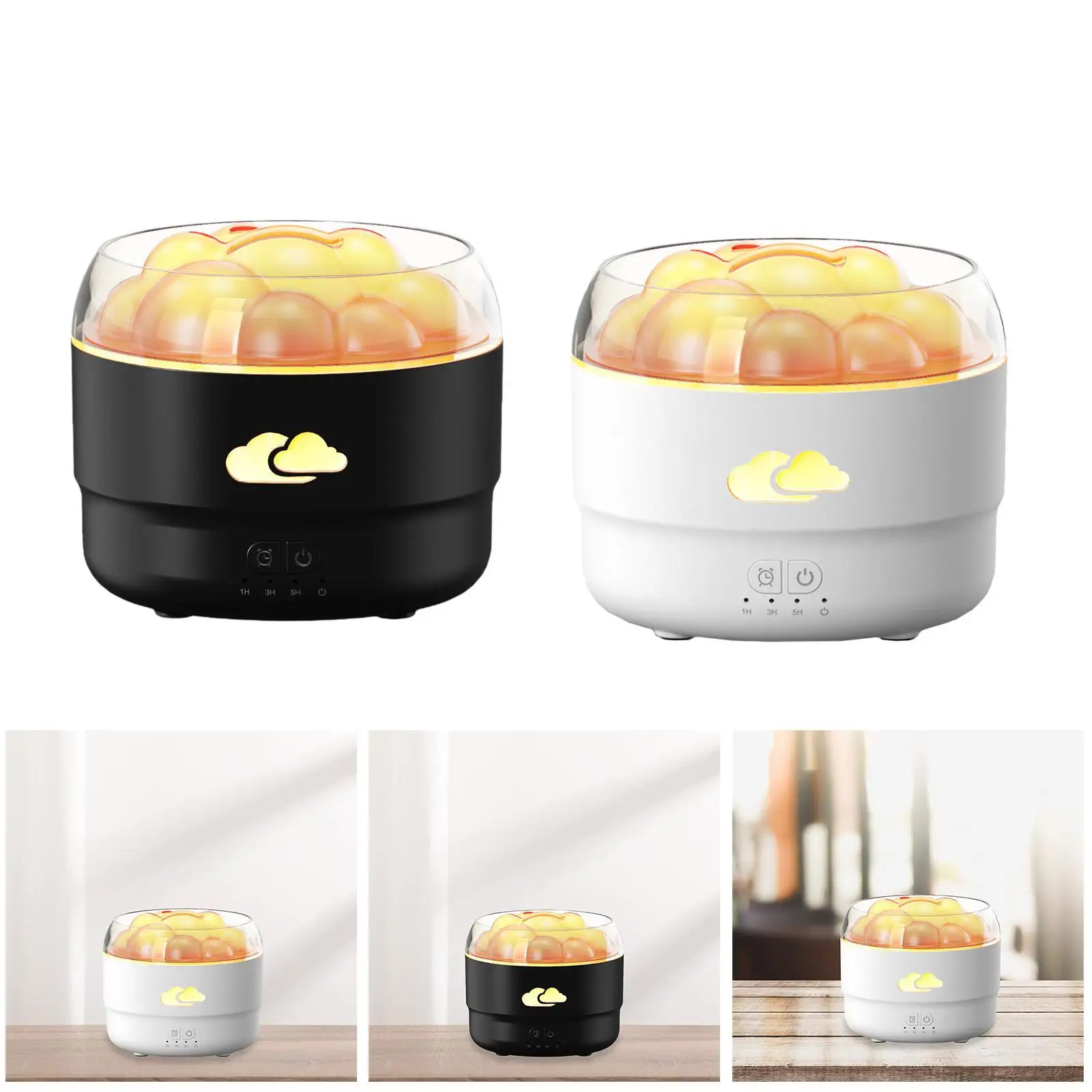 Umidificador de ar pequeno, temporizador de 3 engrenagens, luzes noturnas led, difusor de aroma, umidificador de mesa para lareira, yoga, fazenda, hotel, sala de estar
