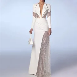 Customized A White Collar Design Dress, Luxurious And Elegant, At The Forefront Of Fashion, Leading The Trend Of Fashion, Unique