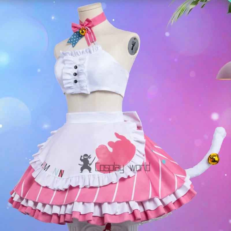 

Azur Lane Game USS Hammann Cosplay Costume Pink Sweet Maid Uniform Props Halloween Carnival Anime Party Outfit