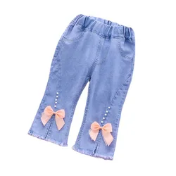 Baby Girls Summer Denim Pants Toddler Kids Jeans Children Fashion Leisure Trousers