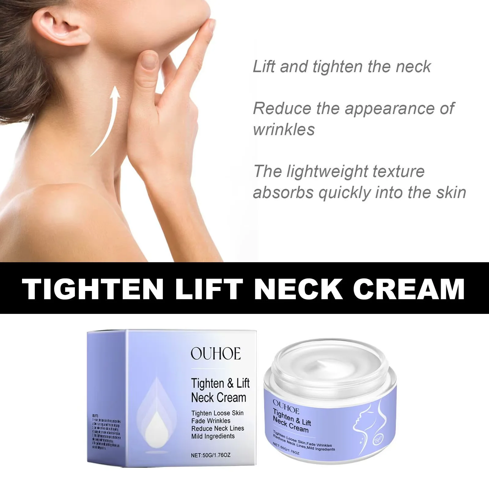 Crème anti-ridules pour le cou, raffermissante, liftante, élimine le double ruisseau, éclaircissante, lissante, hydratante, soins pour la peau