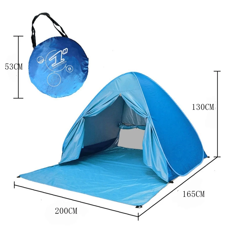 XL Size Pop Up Self-open Beach Tent Automatic Quickly Open Outdoor Camping Tourist UV50+ Protection Portable Picnic Ultralight