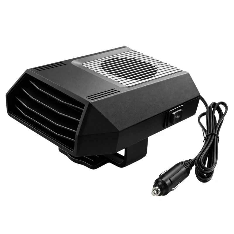 Car Defroster Fan with Front Louvered Outlet and Heat Setting