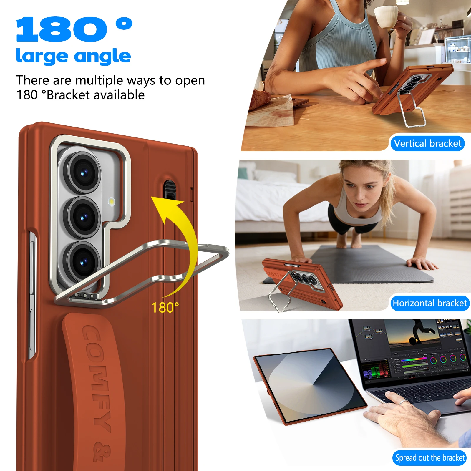 Business Integrated Built-in Screen Protector Phone Case for Samsung Z Fold 8 Ultra 7 6 5 4 Shockproof With Pen Slot Cover view 2