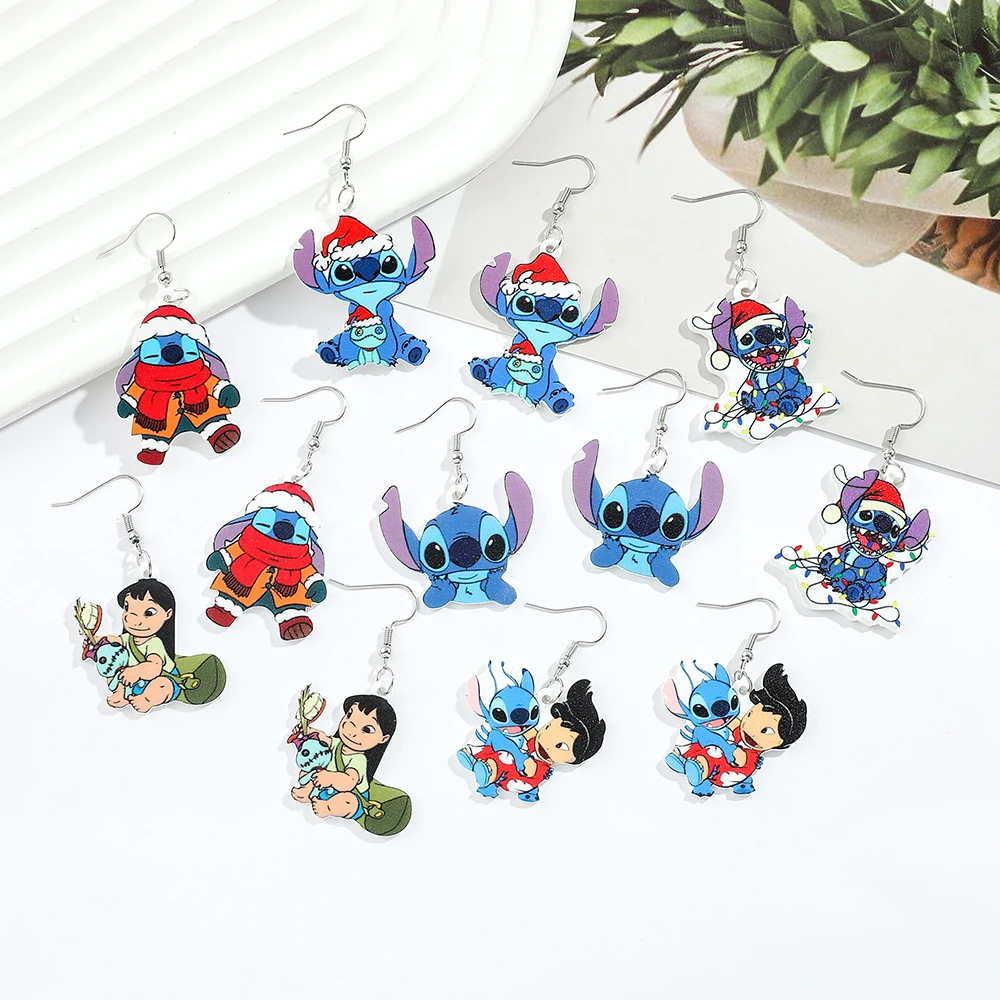Pendientes de Moda con Diseño de Lilo & Stitch, Joyería de la Serie de Anime, Regalo para Niñas y Mujeres, Regalo Perfecto para Navidad