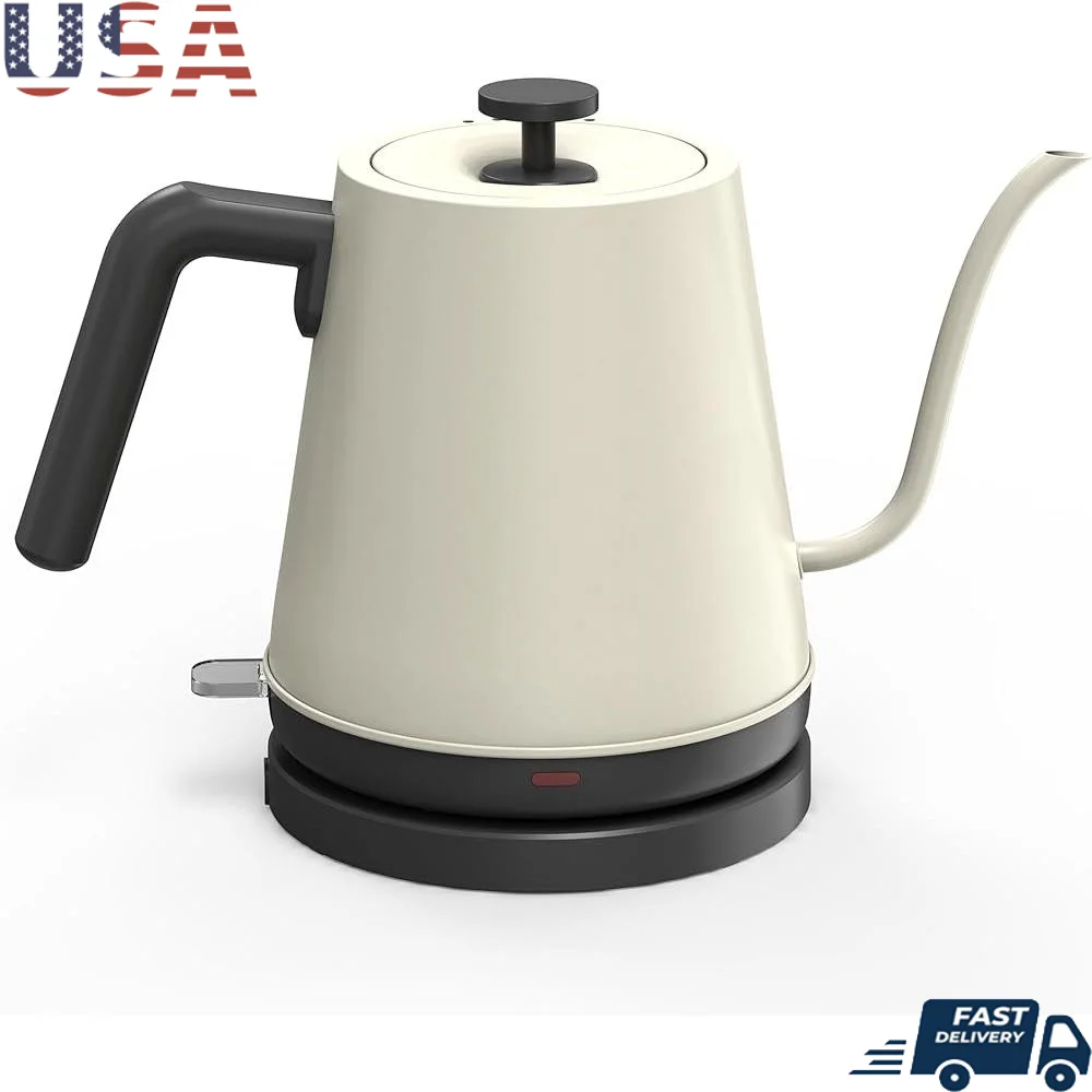 

Electric Gooseneck Kettle 1200W Rapid Boil Automatic Shut Off Pour Over Coffee Hot Water Boiler Thermostat Protection Brew