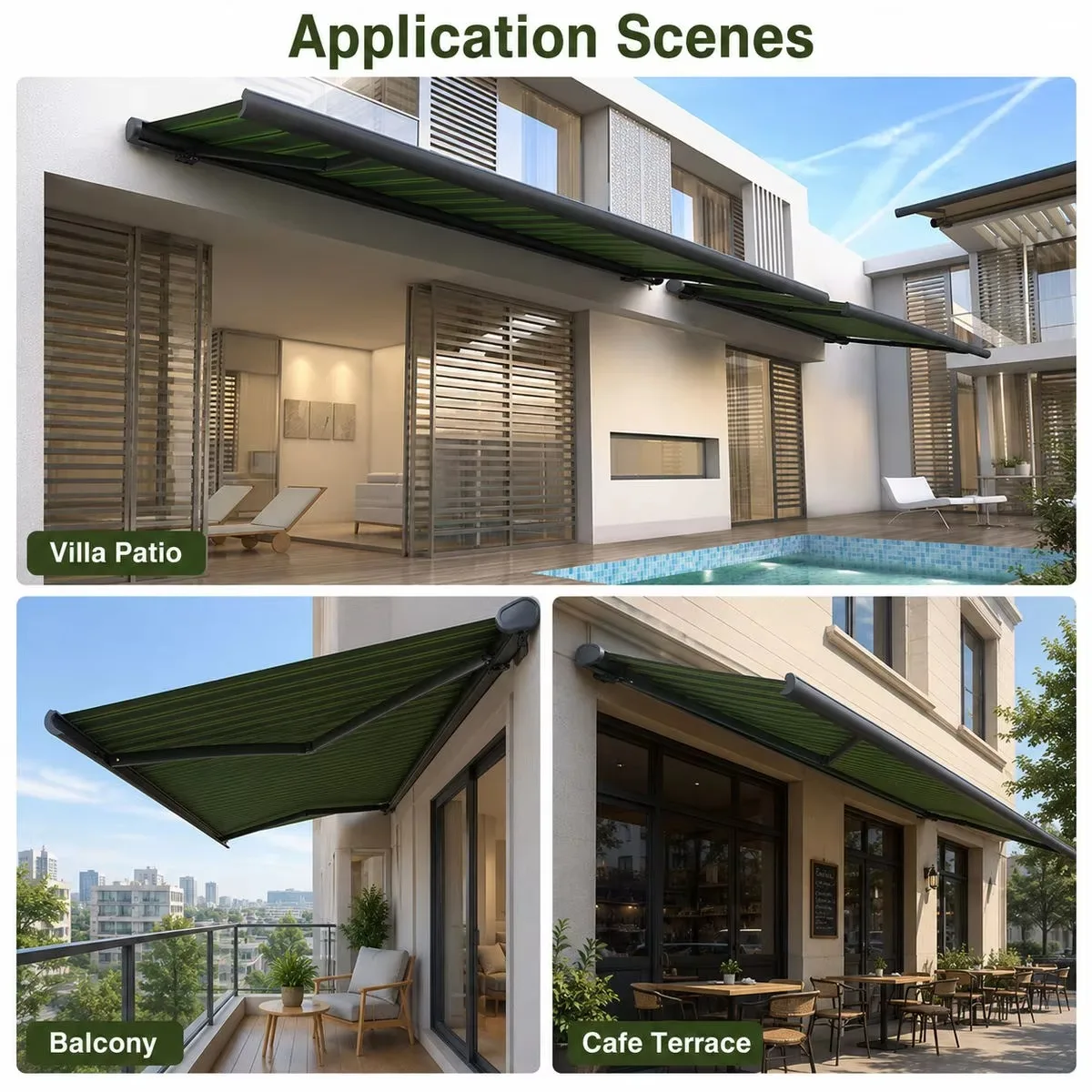 Verified Manufacture Sunshade Rain Proof Remote Controller Full Retractable Awning for Garden Building