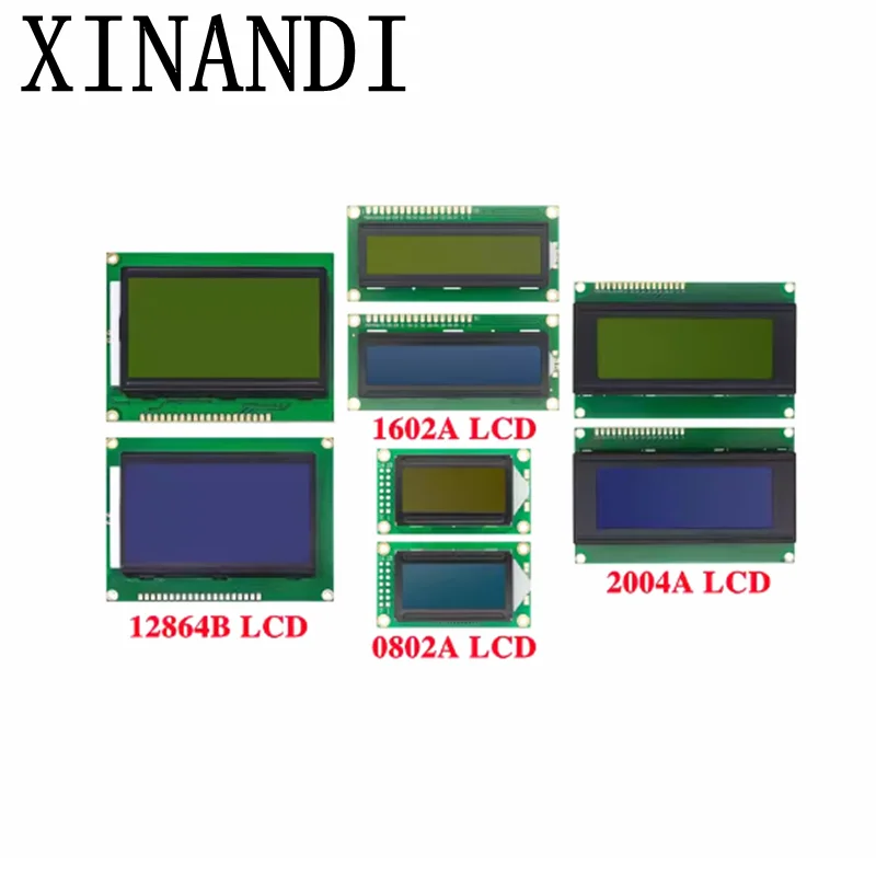 Módulo lcd tela verde azul para arduino 0802 1602 2004 12864 lcd caráter uno r3 mega2560 exibição pcf8574t iic i2c interface