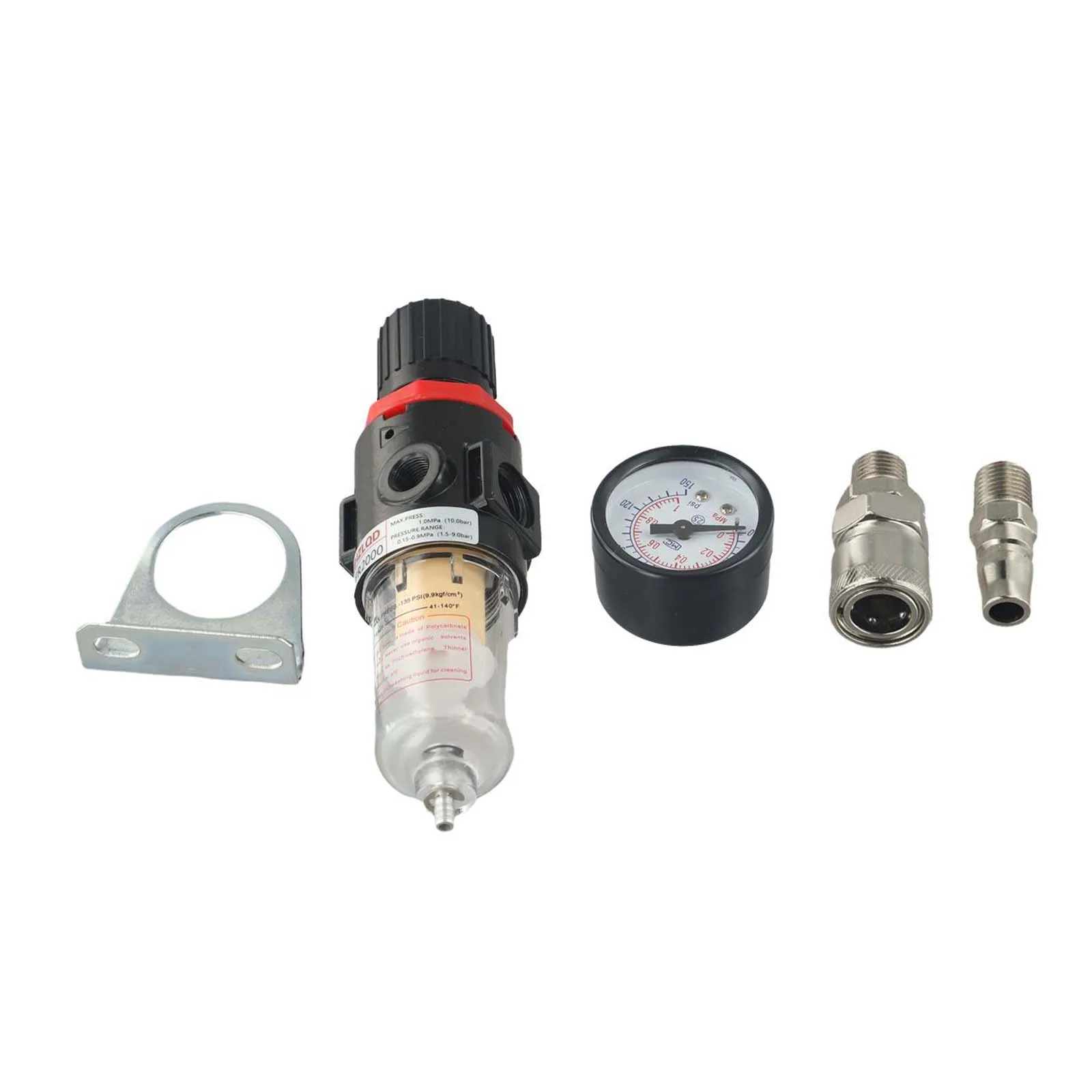 1/4 Inch AFR-2000 Air Filter Water Separator Trap With Adjustable Pressure Regulator For Compressed Air Systems