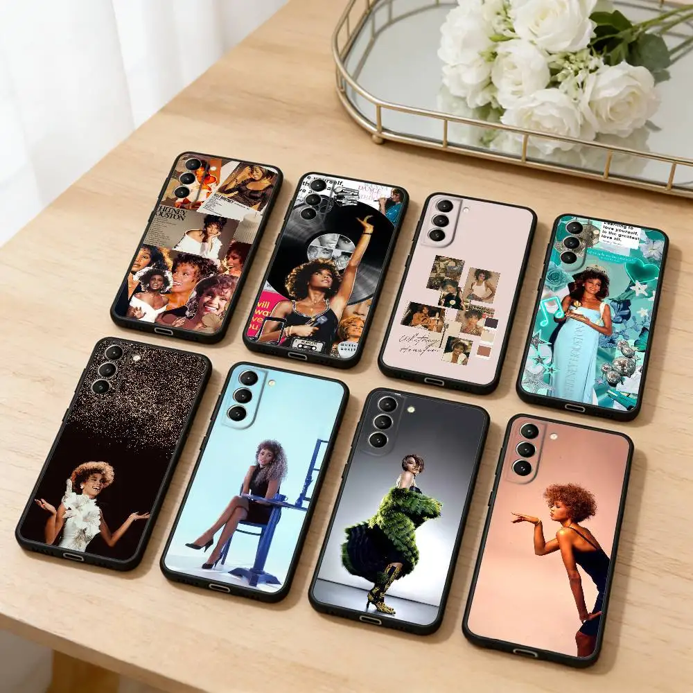 

Singer W-Whitney H-Houston Phone Case For Samsung S25,24,23,22,30,21,10,9,Ultra,Plus,Lite,FE,4,5 G Soft Black Case
