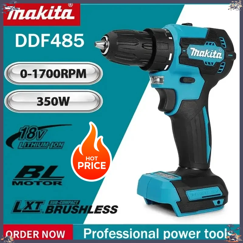 

Аккумуляторный многофункциональный шуруповерт Makita DDF485 10 мм LXT, ударный, бесщеточный, 18В, перезаряжаемый, с бесщеточным двигателем