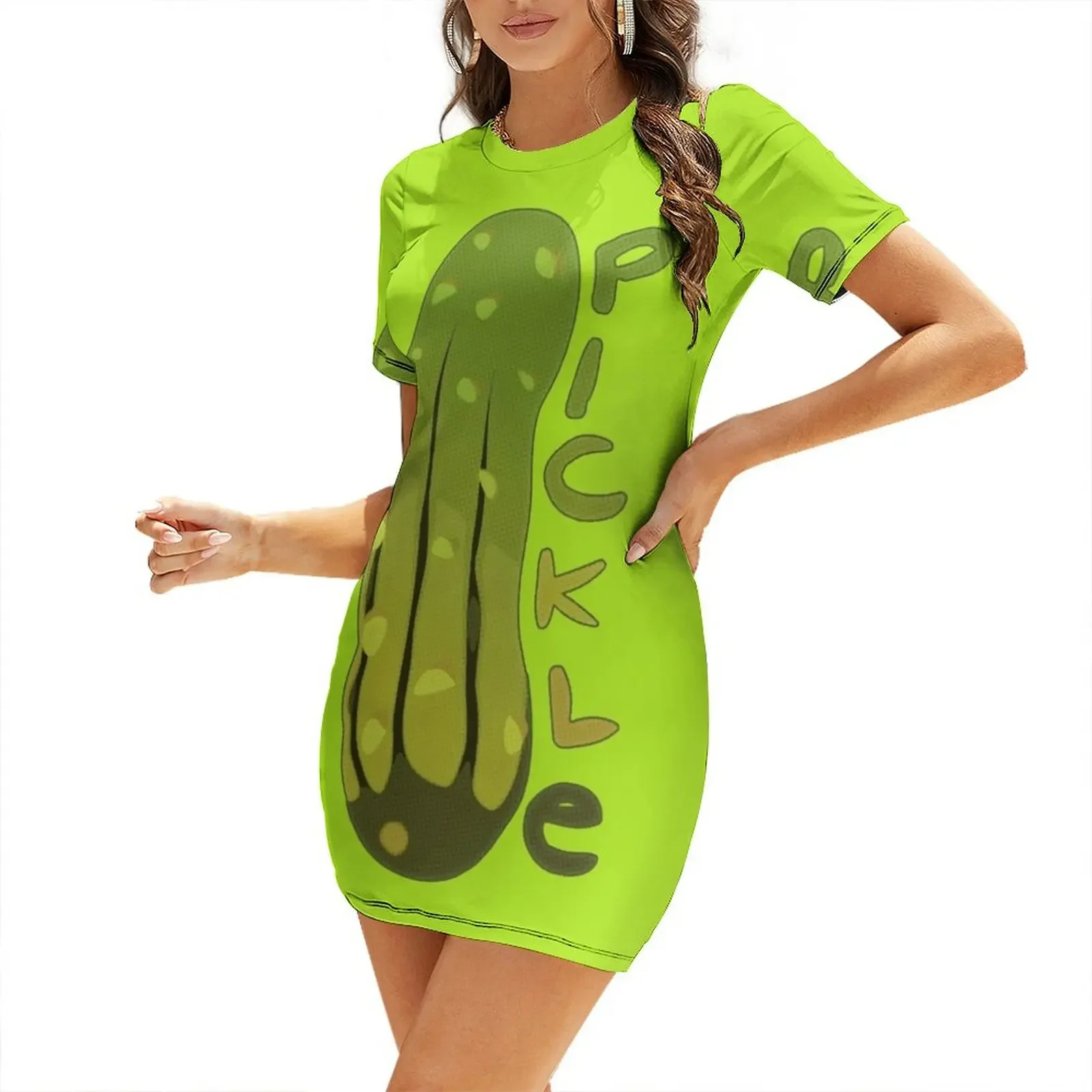 

Pickle Short-Sleeved Dress women's fashion dresses long dress women summer elegant guest wedding dress women evening