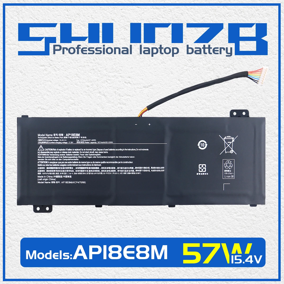 Shuozb-bateria do Portátil para Acer Nitro Ap18e8m Ap18e7m An51554 An517-51 An515-55 An715-51 Aspire A71574 A715-74g Series