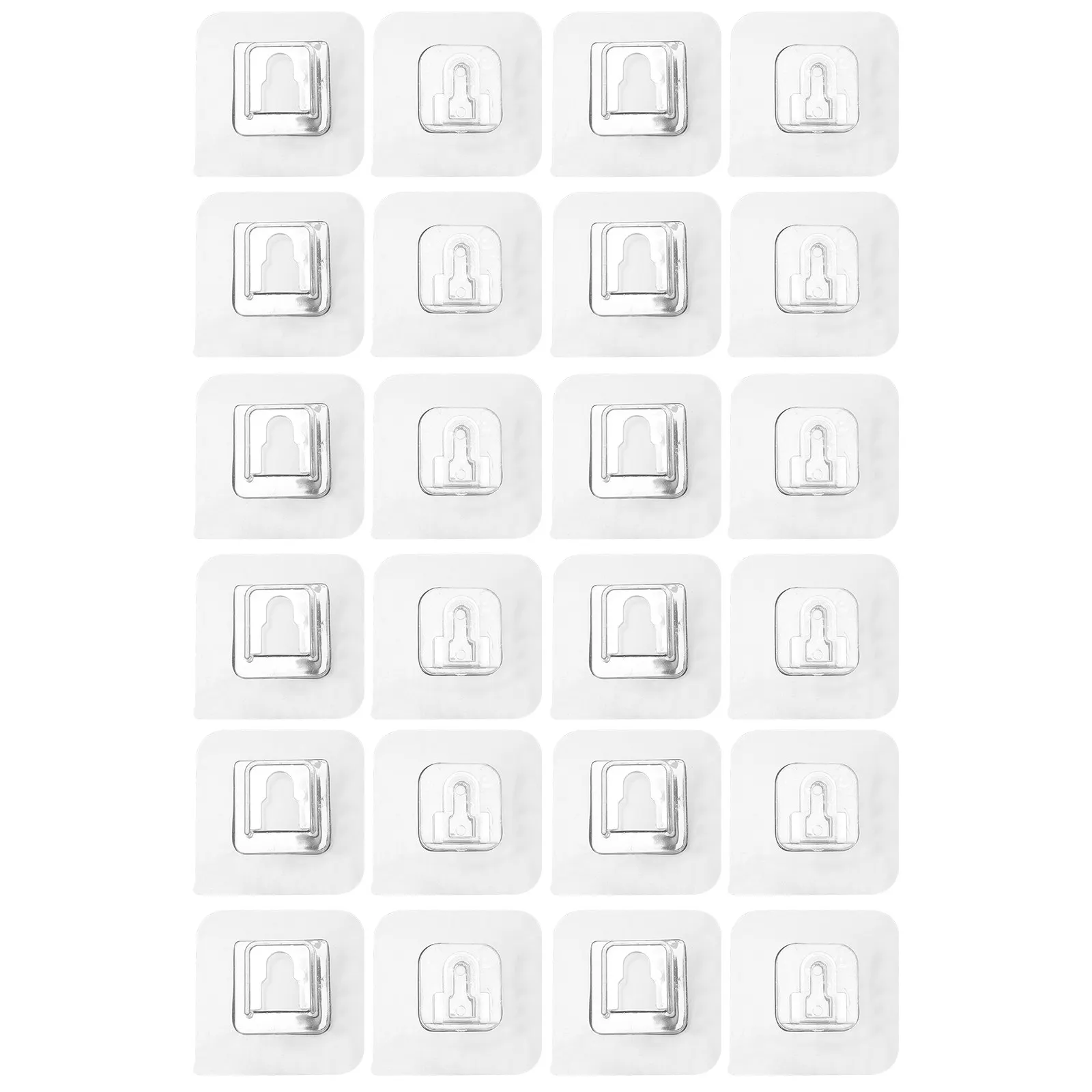 12Sets Double Sided Adhesive Hooks Waterproof Wall Hanger Holder for Bathroom Kitchen Living Room Nail Free Sticky Hook