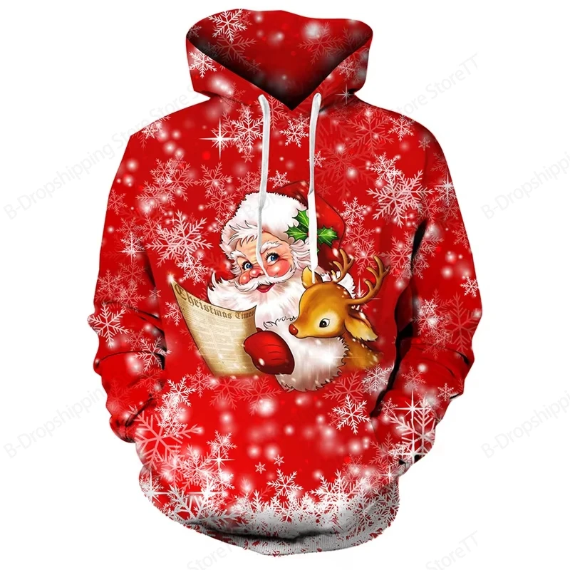 Christmas Santa Claus 3d Print Hoodie Men Women Fashion Christmas Hoodie Sweatshirt Vintage Coat Women Sweats Breathable Clothes