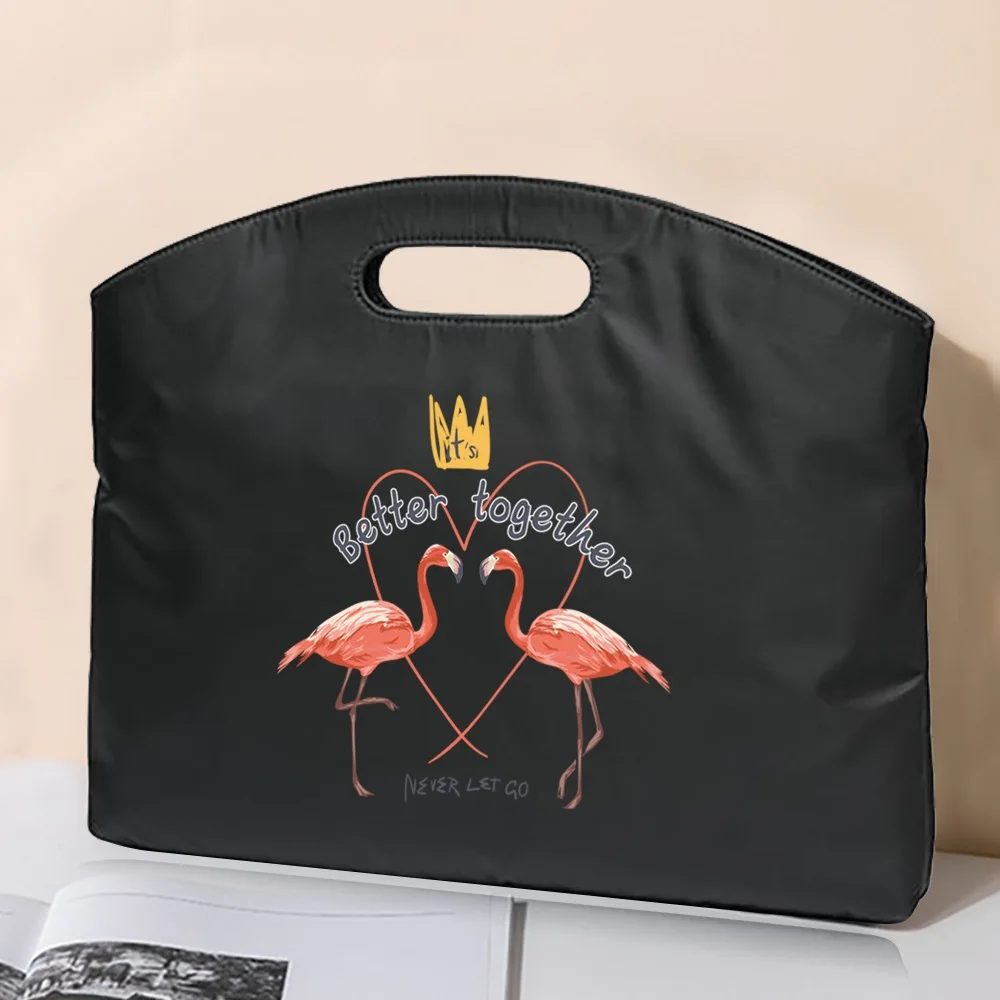 Nieuwe Aktetas Draagbare Document A4 Kantoortas Flamingo Print Handtas Informatietas Laptop Totes Case Sleeve Meeting File Bags