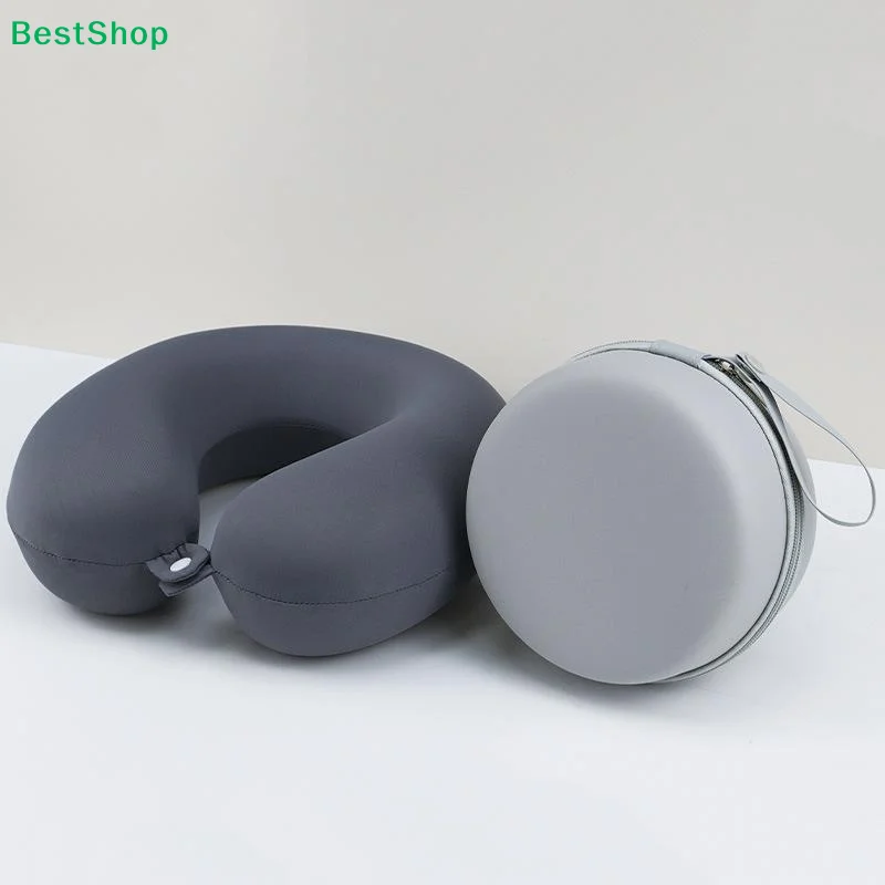 ★EVA U Type Neck Pillow Case Round Hard Storage Bag Noon Break Zipper Memory Foam Pillow Box Travel