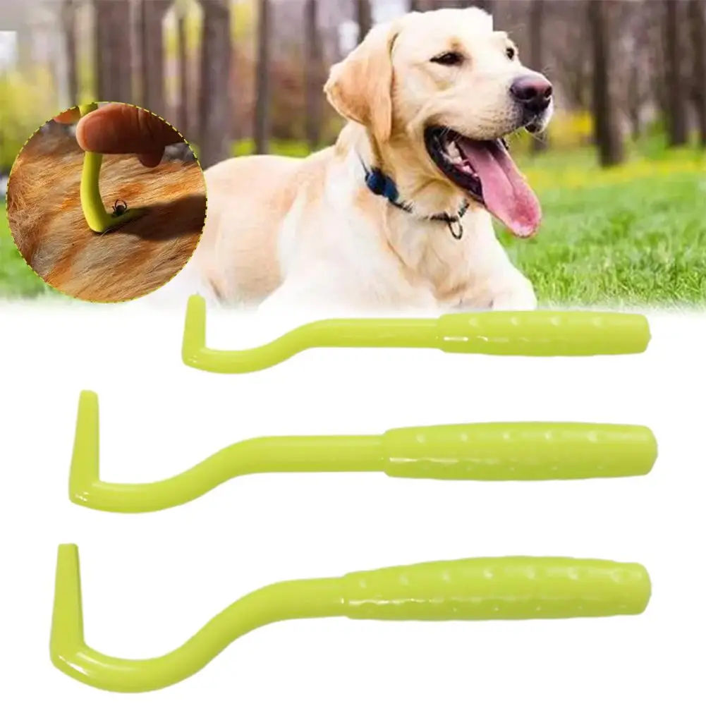 Kait Penghilang Kutu Hewan Peliharaan Plastik Penghilang Kutu Anjing Lembut Kait Portabel Perlengkapan Penjepit Kutu Ekstraktor Hewan Peliharaan Universal Cleani R7u9