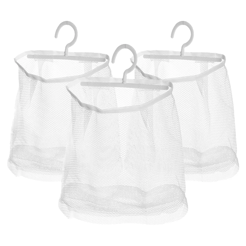 

3pcs Home Breathable Mesh Hanging Toy Organizer Bag Basket Hanging Organizer Toy Bath Pouch Net Hamper Storage