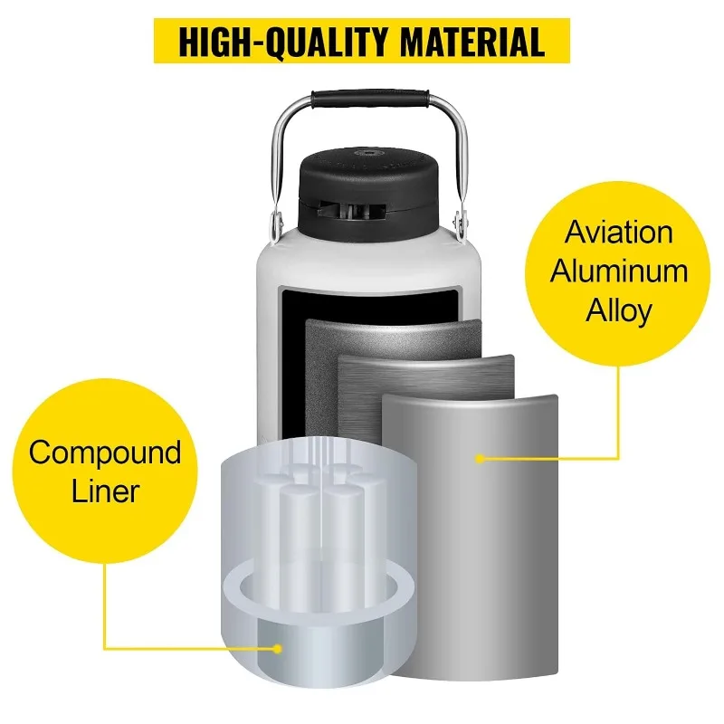 Imagem -04 - Recipiente do Nitrogênio Líquido da Liga de Alumínio Tanque Criogênico com Recipientes e Carreg o Bolsa 10l o