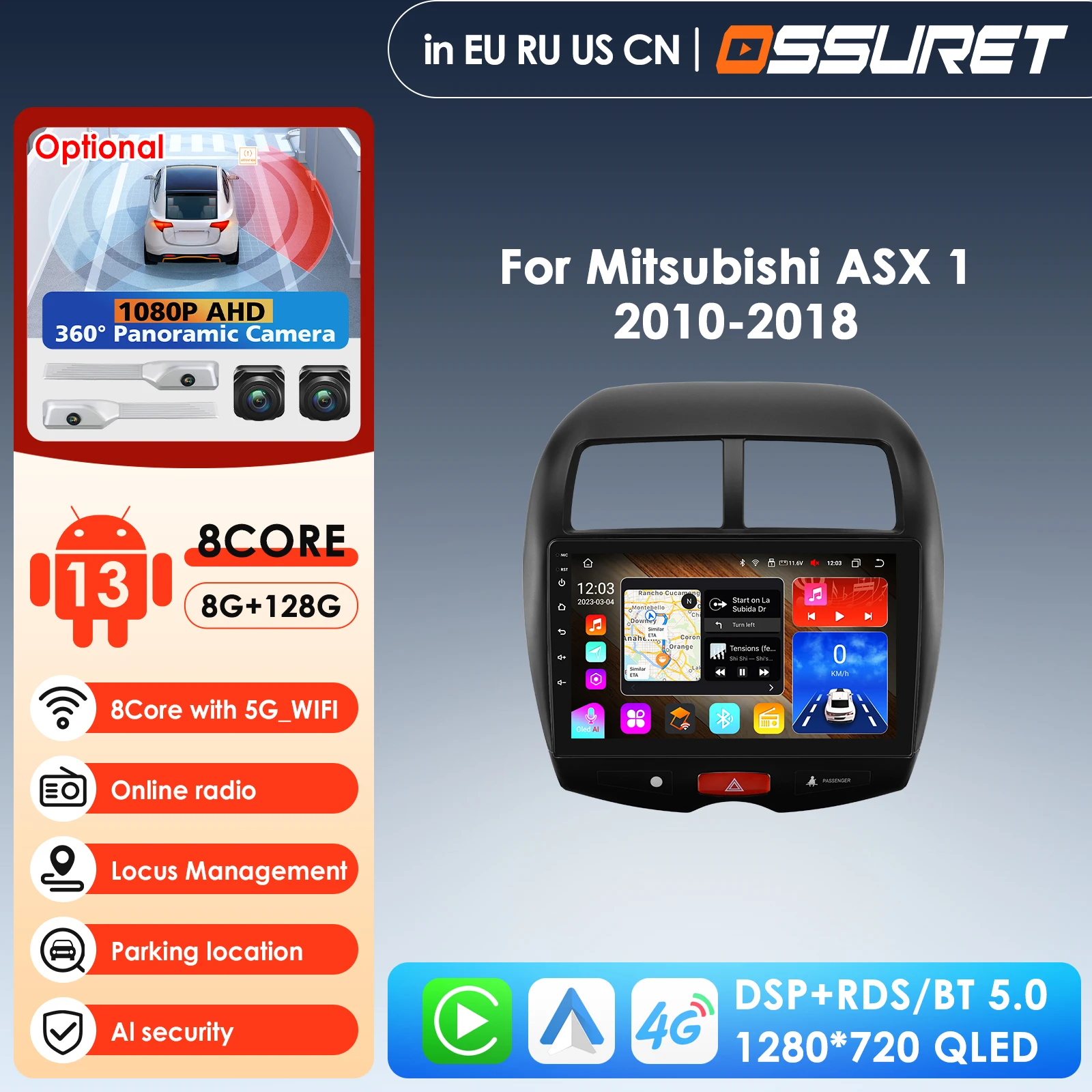 

7862 Intelligent Screen 2din Android Car Radio Multimedia Video Player for Mitsubishi ASX 1 2010 - 2018 GPS Navi Carplay 4G RDS