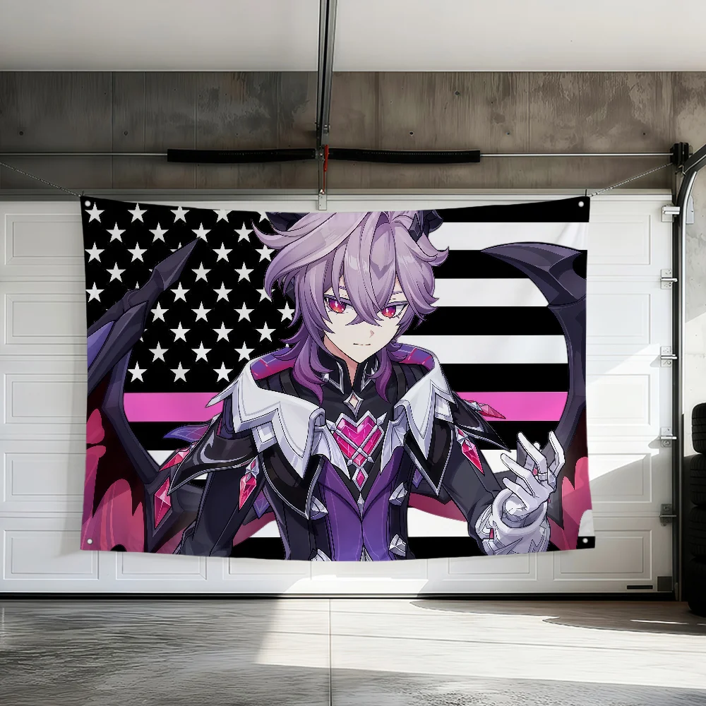 kawaii durin game Genshin Impact cute cool flag hogar For Room Dorm Camping Party Picnic Decor Gift Banner Garage Wall Hanging