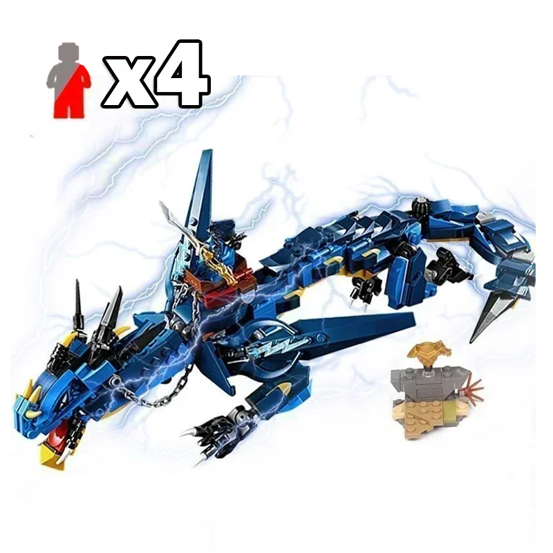 Lightning Dragon Building Block Set, brinquedos de montagem criativa, presentes DIY, compatível com 70652, 494pcs