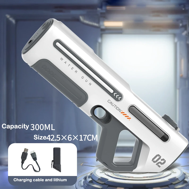 Pistola ad acqua elettrica a lungo raggio ad alta pressione con forte ricarica Pistola ad acqua automatica con spruzzo d'acqua Regalo per bambini.