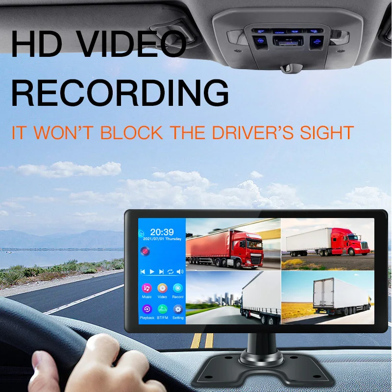 10.36 بوصة تعمل باللمس سيارة 4CH نظام ركن السيارة الجانب الأمامي الرؤية الخلفية كاميرا تعمل بالأشعة تحت الحمراء سيارة حافلة شاحنة DVR مجموعة #2