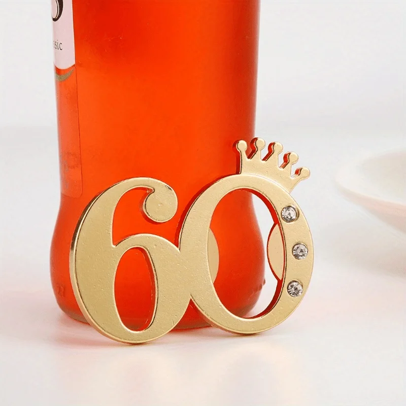 4PCS Crown Bottle Opener for 60th Birthday Gifts for Guests with Packing Box Company Celebration Souvenirs Funny Opener Gifts - view 4