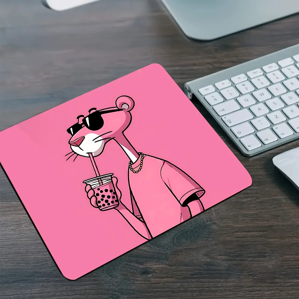 Non-Slip Mouse Pad with Cute Pink Leopard - Funny Desk Mat, Durable Rubber Base Computer Pad for Office, Gaming, Home