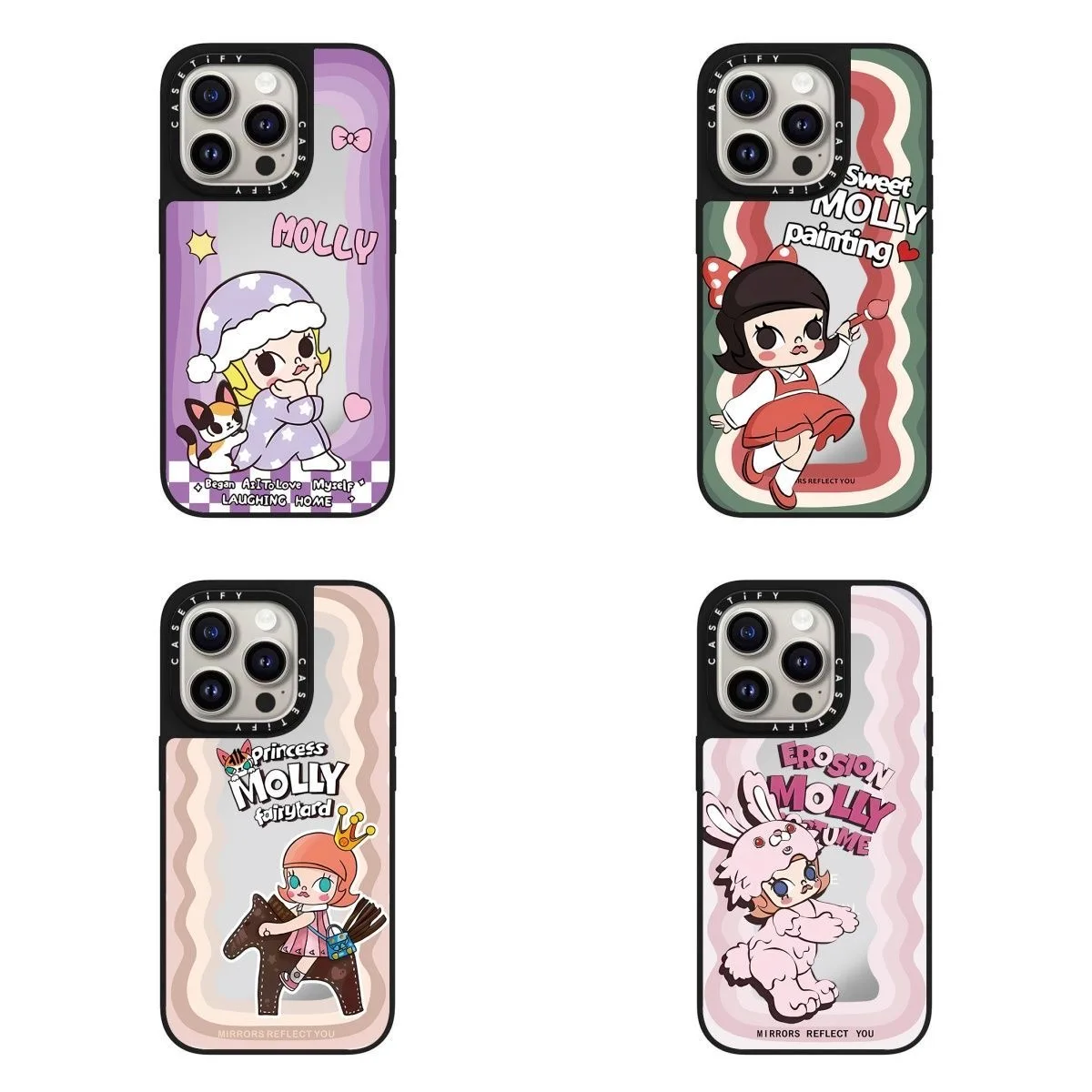 علامة تجارية مشتركة مولي موجة مرآة مولي آيفون 16/17 برو 15 برو ماكس جراب هاتف 14 مرآة #1