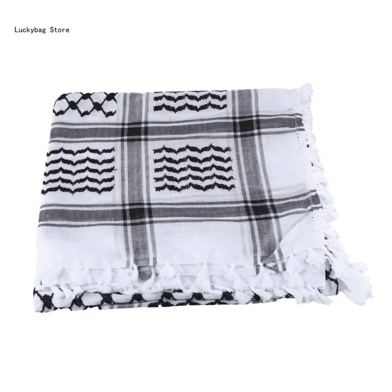 Multi Purpose Jacquard Pattern Kerchief Teens Keffiyeh Headscarf Religious Scarf