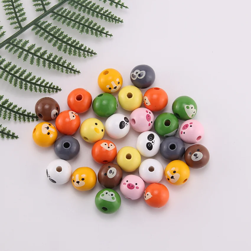 

Nana 40/80pcs 20mm DIY Mixed Wooden Animal Beads Pack with Hole for Creative Crafting & Jewelry Making