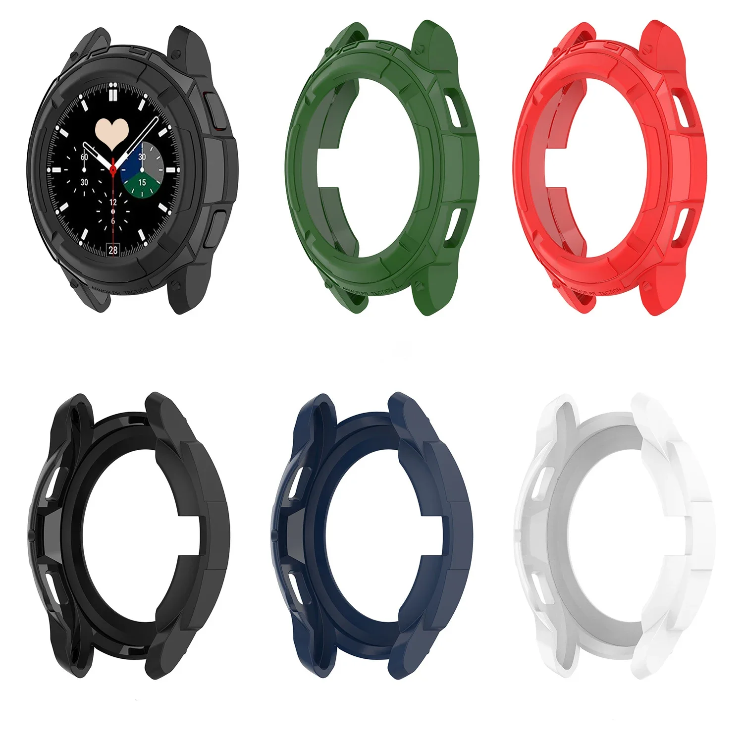 Case for Samsung Galaxy Watch 4 Classic 42mm 46mm Protective Cover for Samsung Watch 6 Classic 43mm 47mm Hollow TPU Mechanical