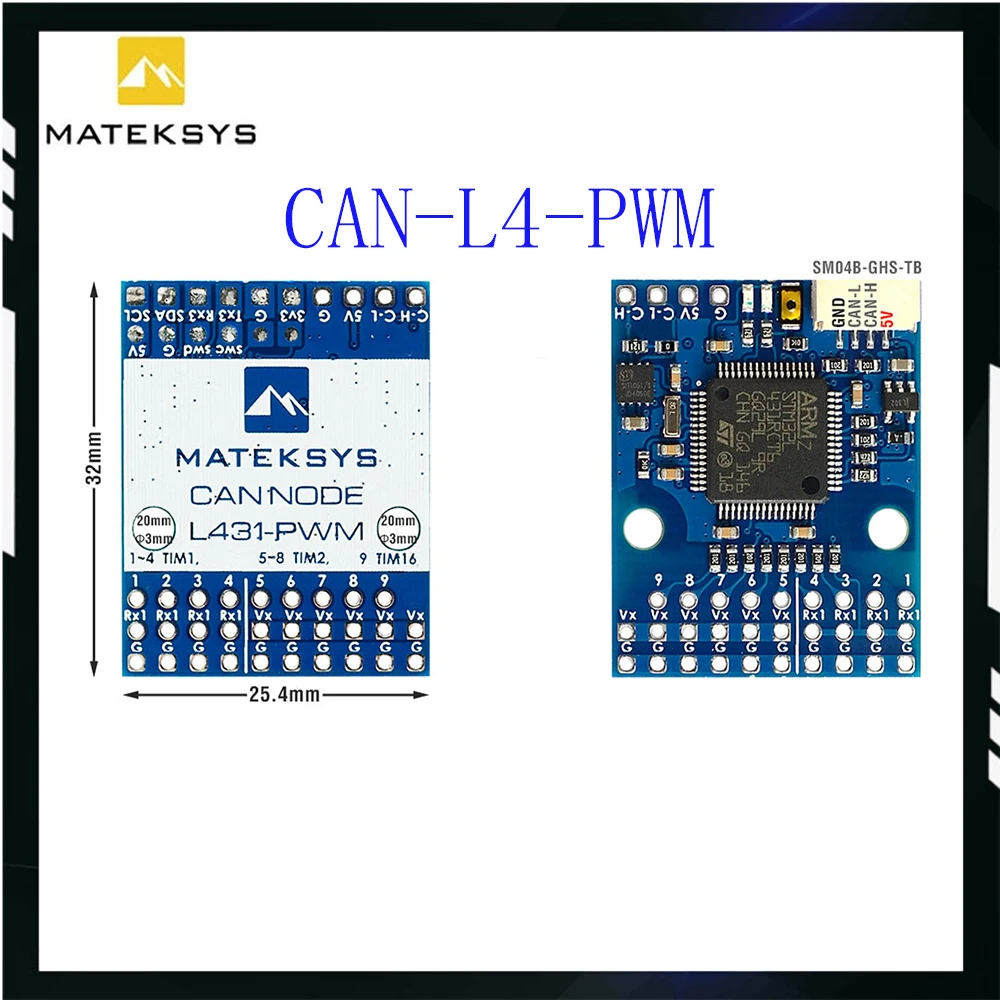 MATEK CAN-L4-PWM AP_PERIPH DRONECAN TO PWM ADAPTER ArudPilot Turn PWM Servos Into CAN Servos DShot Capable ESCs Into CAN ESCs