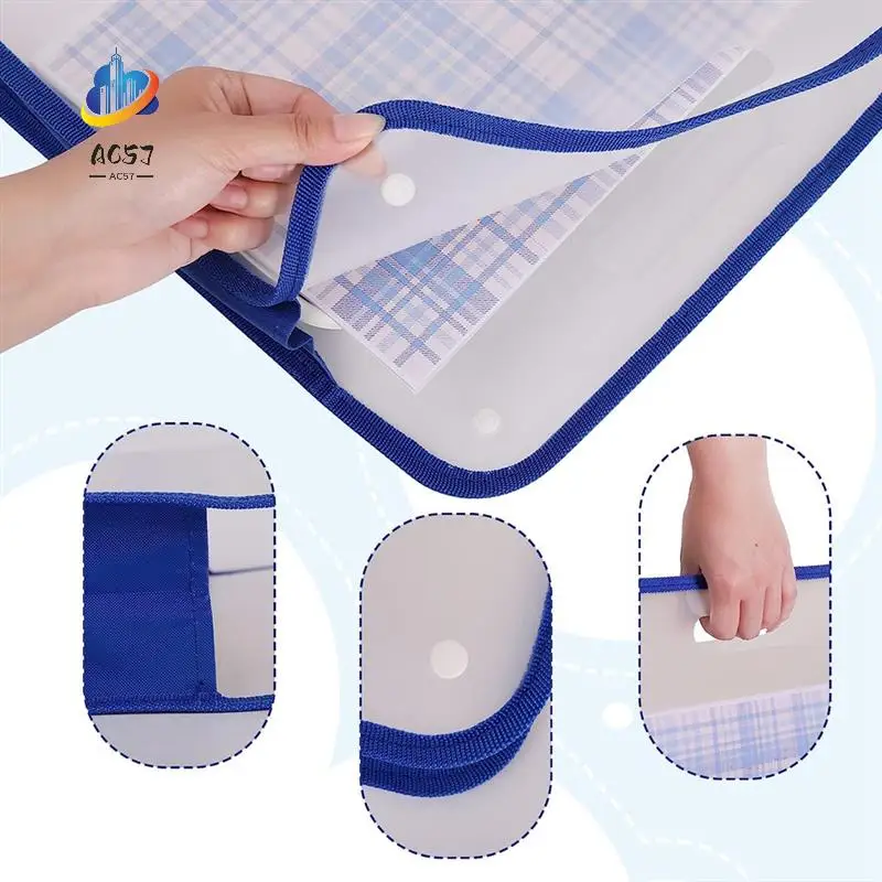 

AC57-4 Piece Scrapbook Paper Storage Paper Storage Organizer Transparent Scrapbook For 12X12 Paper,Scrapbook,Photos,Crafts Blue