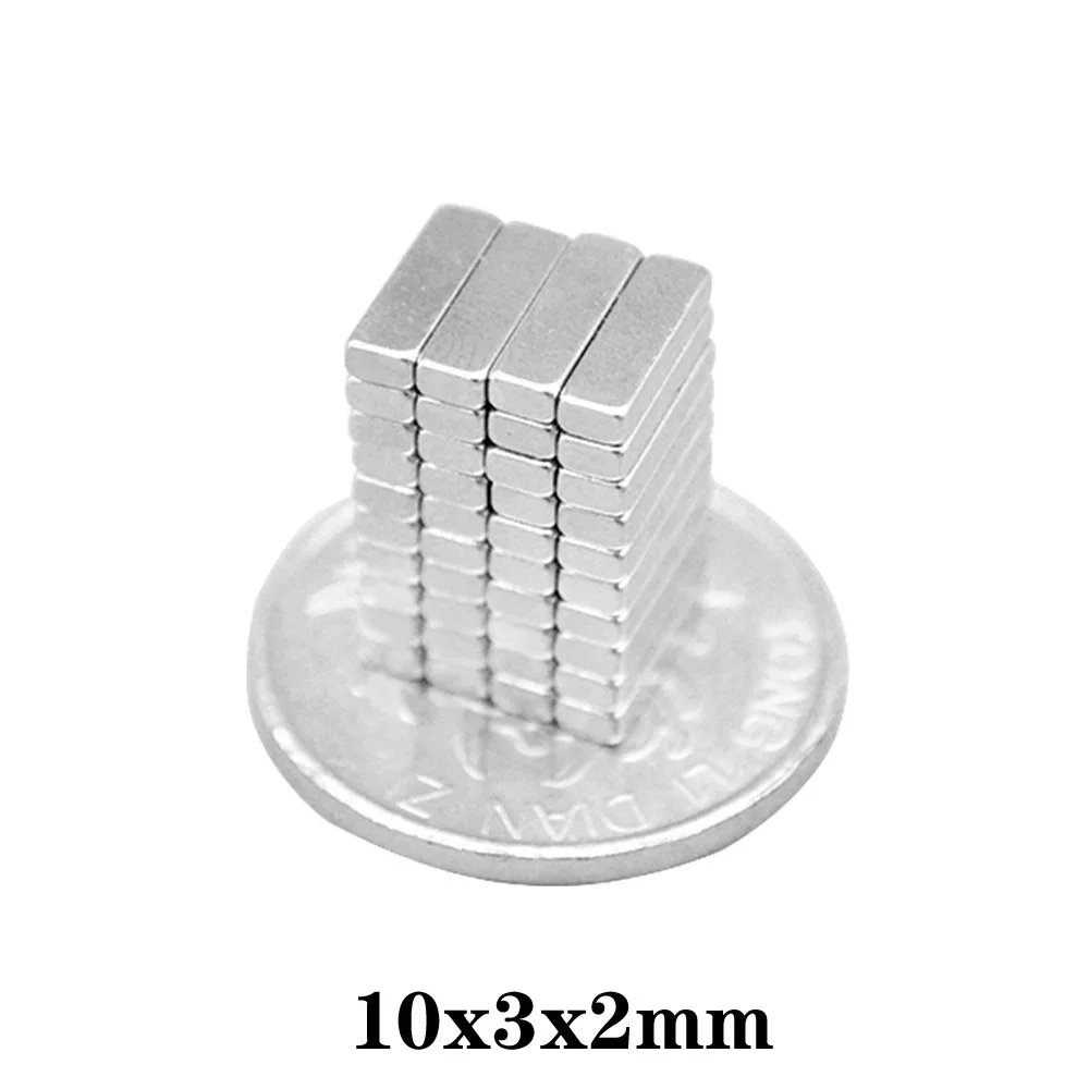 10x3x2 mm Strong Neodymium Magnets Thickness 2mm Block Permanent Magnet 10x3x2mm Powerful Magnetic Magnets 10*3*2 mm